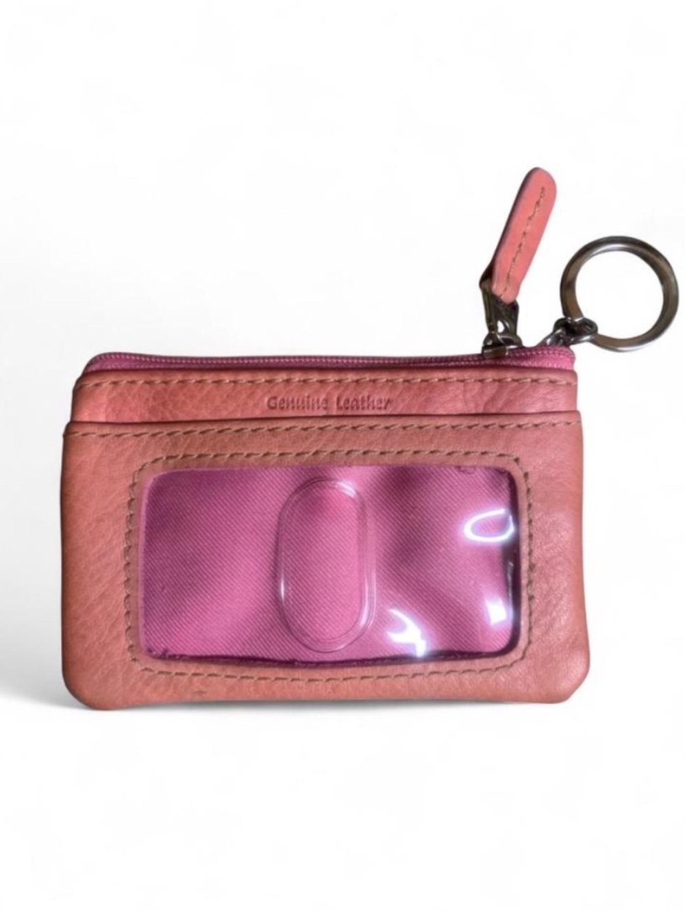 ✨ Vintage Fossil Pebbled Leather ID Keychain Wallet ✨ - Picture 2 of 6